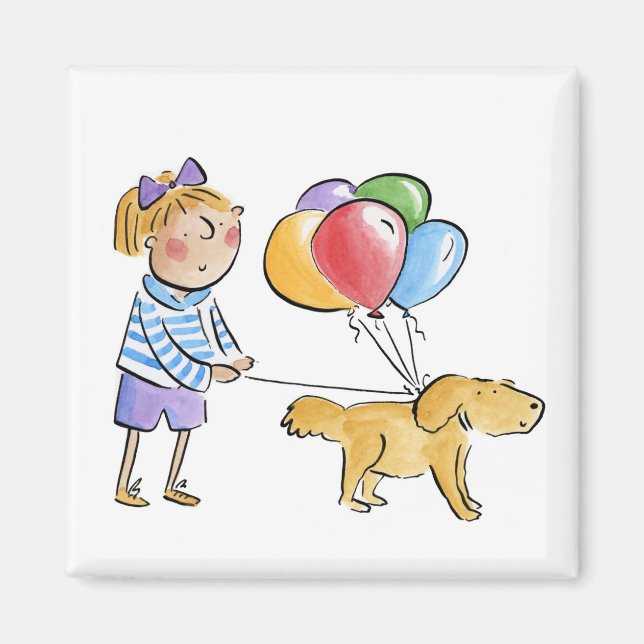 Birthday Hund Magnet (Vorne)