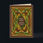 Birthday Husband Masculine Abstrakt Brown Card Karte<br><div class="desc">Einzigartige abstrakte Grußkarte in geometrischer Form,  ideal für Männer. Viele Kategorien zur Auswahl.</div>