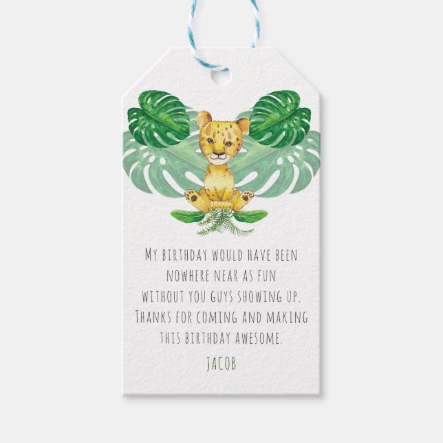 Birthday i Baptism Lion Illustration Geschenkanhänger (Vorderseite)