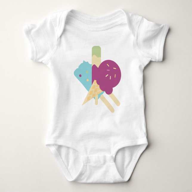 Birthday Ice Cream Baby Baby Strampler (Vorderseite)