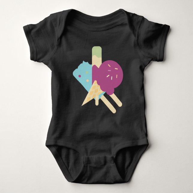 Birthday Ice Creme Baby Bodysuit Strampler (Vorderseite)