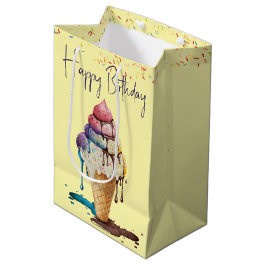 Birthday Ice Creme Cone Mittlere Geschenktüte
