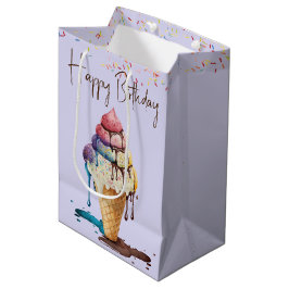 Birthday Ice Creme Cone Mittlere Geschenktüte
