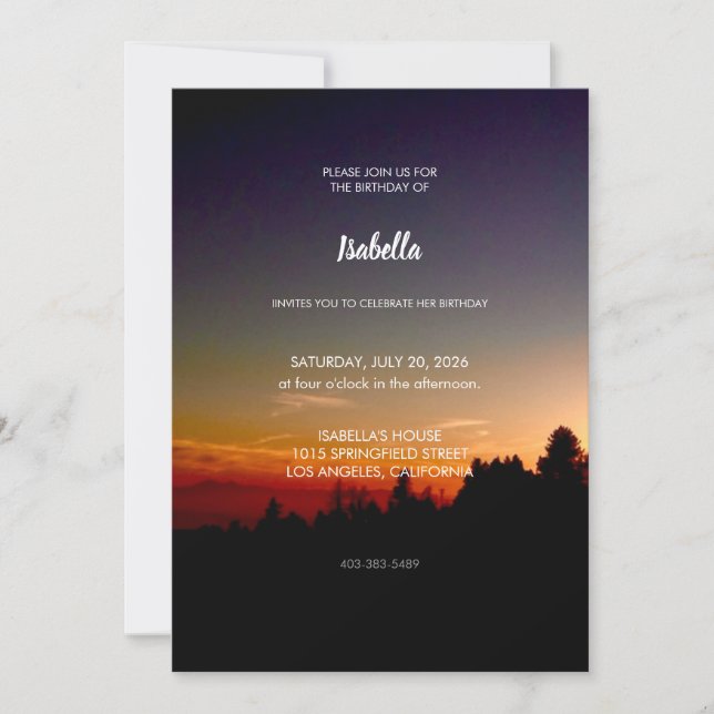 Birthday Invitation (Devant)