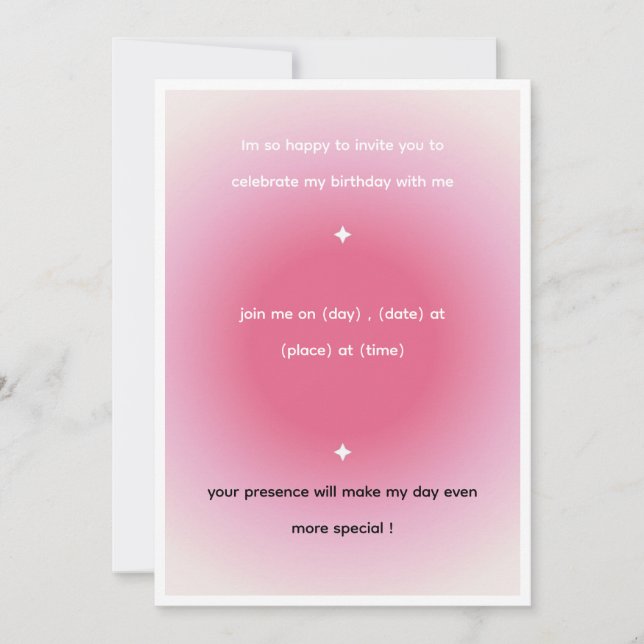 birthday invitation Card Karte (Vorderseite)