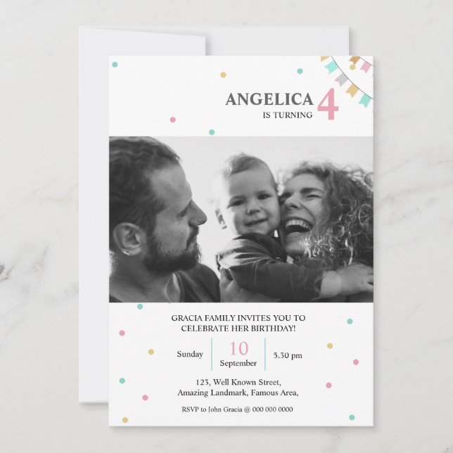 Birthday Invitation | Custom Year Number (Devant)