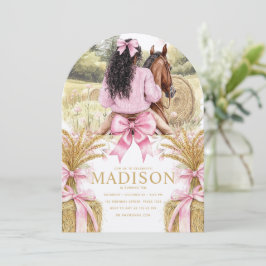Birthday Invitation with Black Girl Riding Horse Einladung