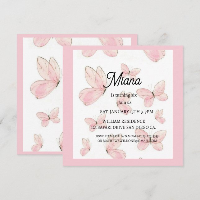 Birthday invitations einladung (Vorne/Hinten)