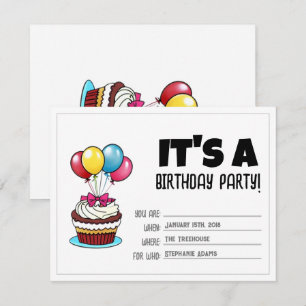 Birthday Invite Individuell anpassbare Einladung