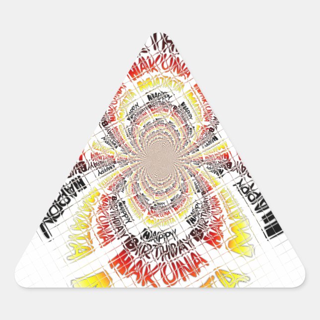 Birthday Kaleidoskop Art Print Dreieckiger Aufkleber (Vorderseite)