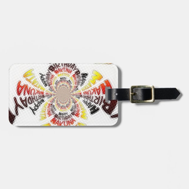 Birthday Kaleidoskop Art Print Gepäckanhänger (Vorderseite horizontal)