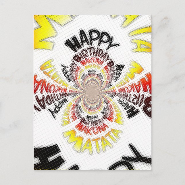 Birthday Kaleidoskop Art Print Postkarte (Vorderseite)