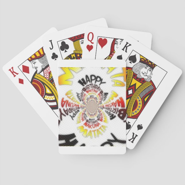Birthday Kaleidoskop Art Print Spielkarten (Rückseite)