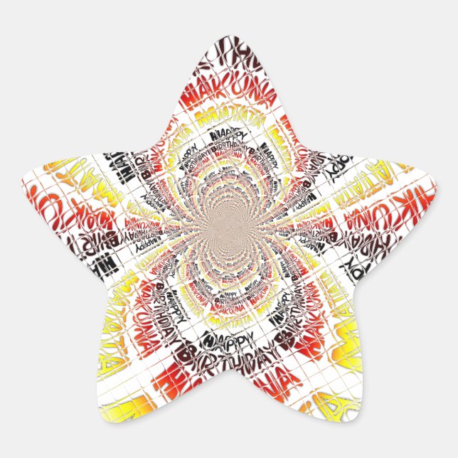 Birthday Kaleidoskop Art Print Stern-Aufkleber (Vorderseite)