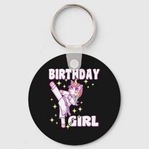 Birthday Karate Unicorn Girl Schlüsselanhänger