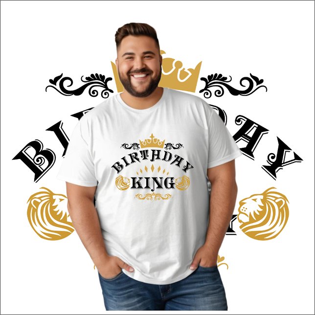 Birthday King Classic Typografie Tri-Blend Shirt (Birthday King)
