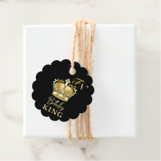 Birthday King Gold Crown Royal Monogram Luxury Geschenkanhänger