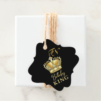 Birthday King Gold Crown Royal Monogram Luxury Geschenkanhänger