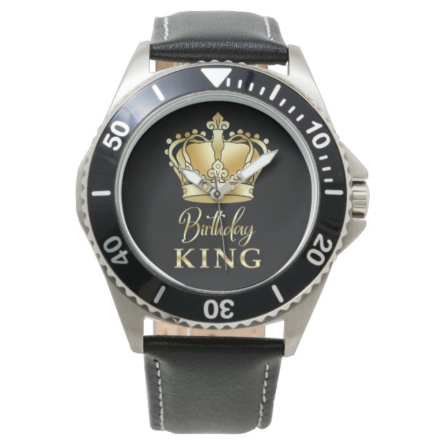 Birthday King Gold Crown Royal Queen Luxury Armbanduhr (Vorderseite)