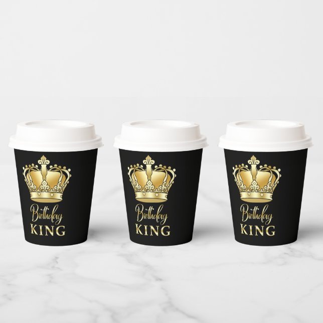Birthday King Gold Crown Royal Queen Luxury Pappbecher (Multi)