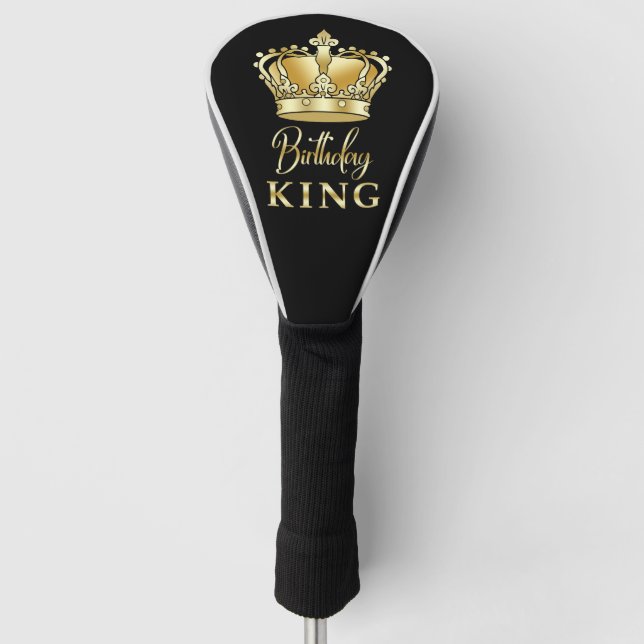 Birthday King Gold Crown Royal Queen Luxury Pickle Golf Headcover (Vorderseite)