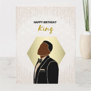 Birthday King Schwarze Grußkarte Karte