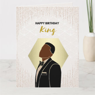 Birthday King | Schwarze Grußkarte Karte