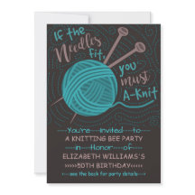 Birthday Knitting Bee Party | Funny Knitting Yarn
