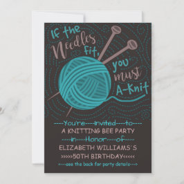 Birthday Knitting Bee Party | Funny Knitting Yarn Einladung