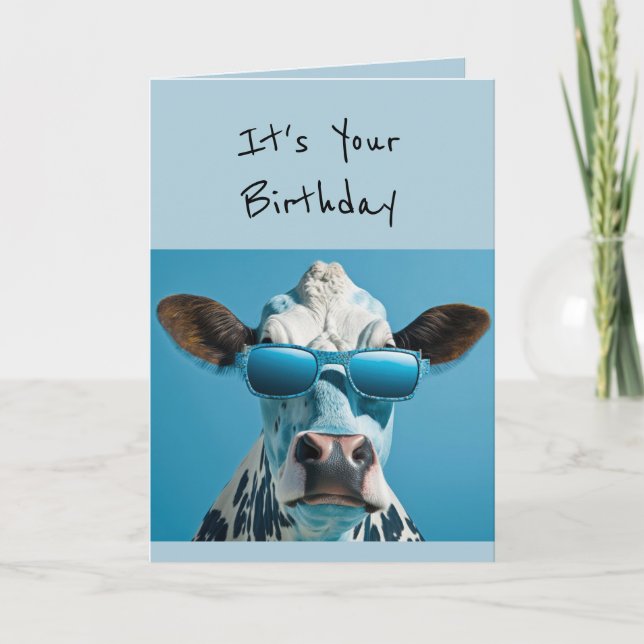 Birthday Kuh Glamourous Animal Fun Spaß Karte (Vorderseite)