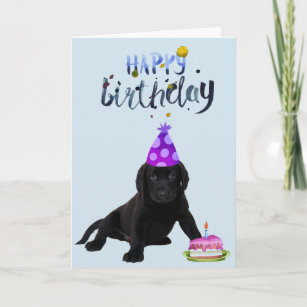 Birthday Labrador Retriever Labrador Black Puppy Karte