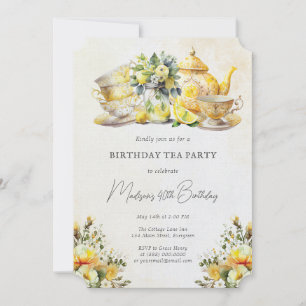 Birthday Lemon Tea Party Vintag Einladung