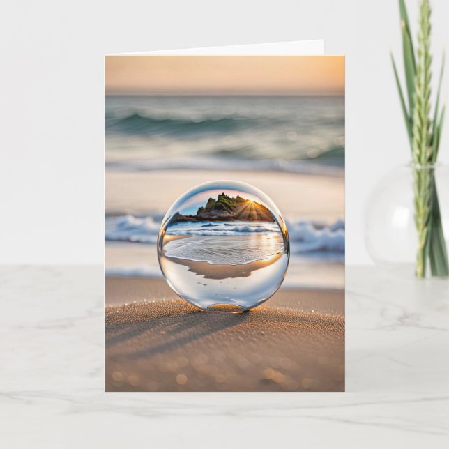 Birthday Lens Ball on Beach Karte (Vorderseite)