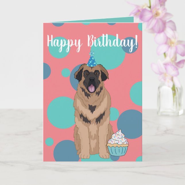 Birthday Leonberger Card Karte (Orchidee)