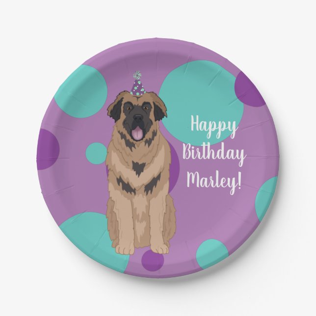 Birthday Leonberger Pappteller (Vorderseite)