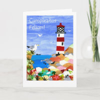 Birthday Lighthouse Card - Spanischer Gruß