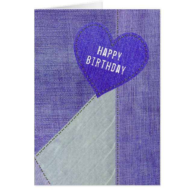 Birthday Lila Denim Heart (Vorne)