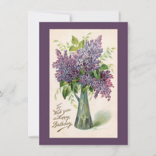 Birthday Lilacs Vintage Grußkarte Karte