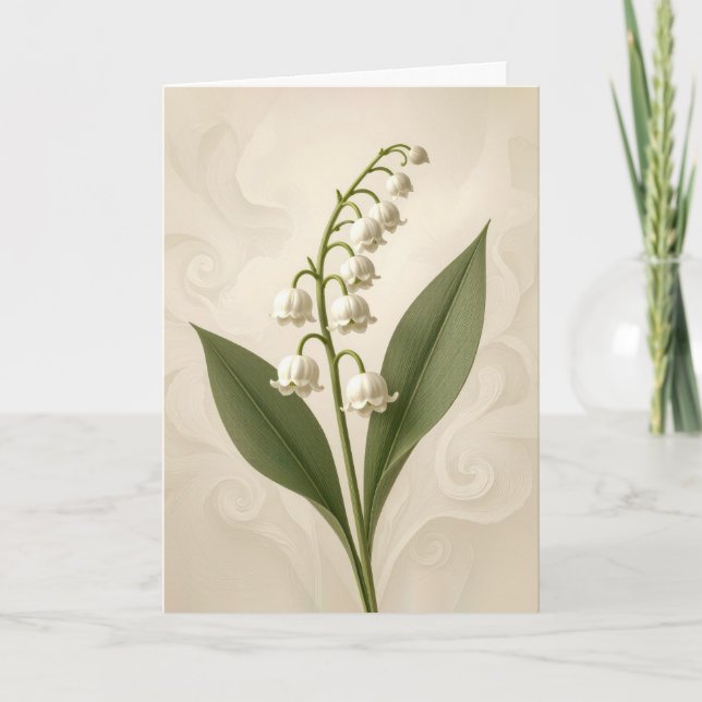 Birthday Lily of the Valley on Abstract Karte (Vorderseite)