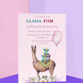 Birthday Llama Einladung