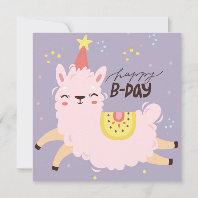 Birthday Llama Holiday Card Feiertagskarte (Vorderseite)