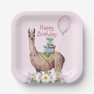 Birthday Llama Pappteller