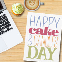 Birthday Logo Cupcake Candles Blue Green
