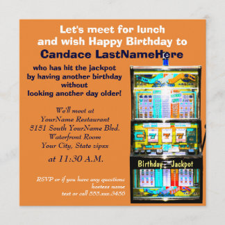 Birthday Luncheon Slot Machine Jackpot Einladung