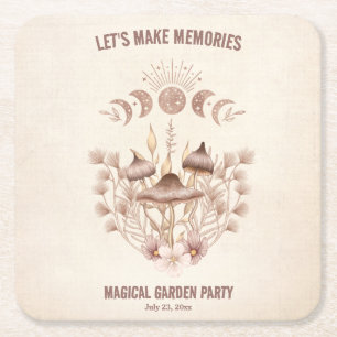 Birthday Magical Moon Phase Celestie Party Rechteckiger Pappuntersetzer