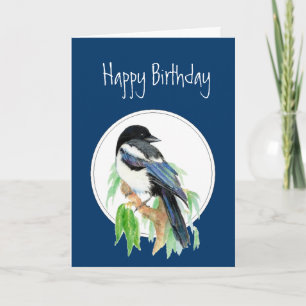 Birthday Magpie, Bird, Nature, Wildlife Karte