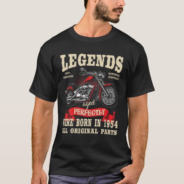 Birthday Man Biker Gift Motorrad Chopper 1954 T T-Shirt (Vorderseite)