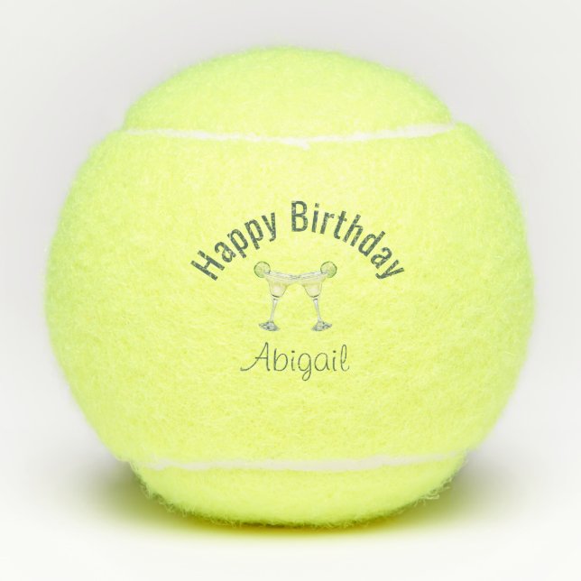  Birthday Margarita Toast Custom  Tennisbälle (Vorderseite)