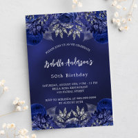 Birthday Marine blauen Blumen Luxus