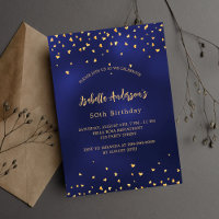 Birthday Marine Blue Gold Herz Skript Luxus